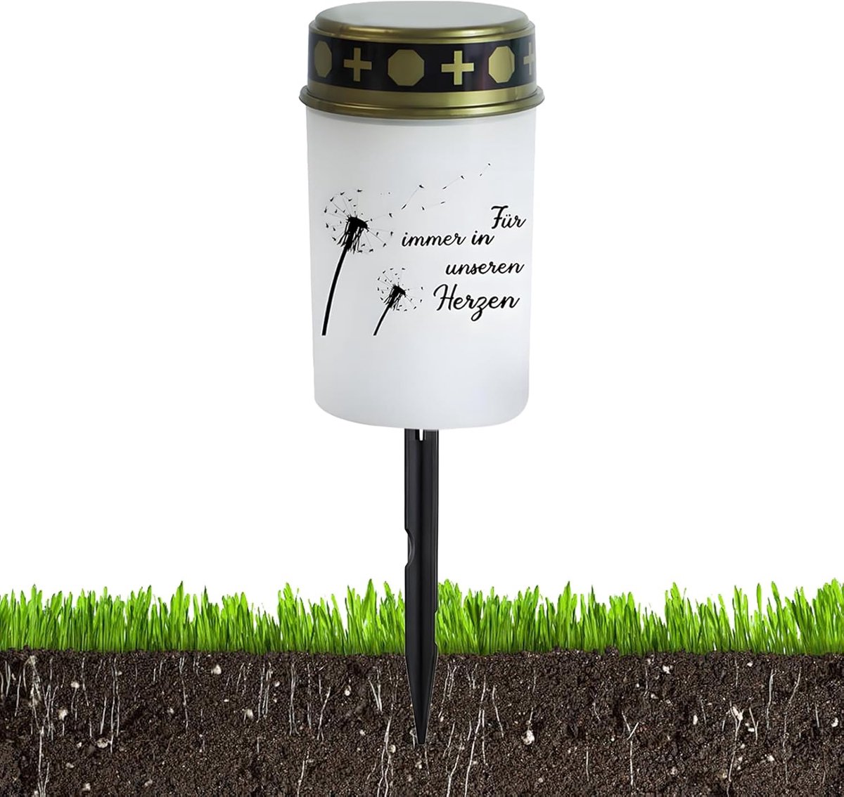 Led Graflichten - Kaarslamp Paal - Graf Decoratie - Zonne-energie Aangedreven - 8 x 8 x 8