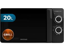 Magnetron met Grill - Compacte Oven - Snelle Maaltijden - Keramische Binnenkant Flatbed - 20 Liter Capaciteit - Zwart