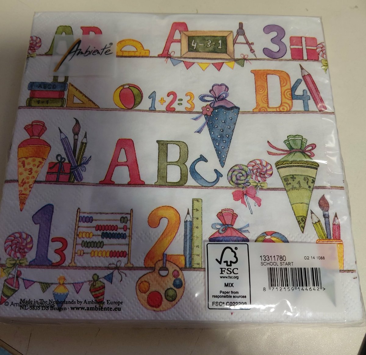Papieren Servetten - school - 33 x 33 cm