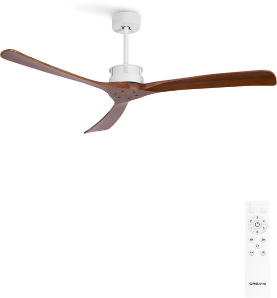 Plafondventilator groot 152 cm DC motor 40W stil 6 snelheden met zomer/winter functie en afstandsbediening