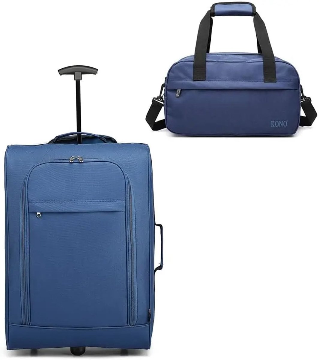 Geargalaxy 2-Delige Kofferset - Handbagage Koffer - Reiskoffer - Travelset - Trolley - Reiskofferset - Lichtgewicht - Blauw
