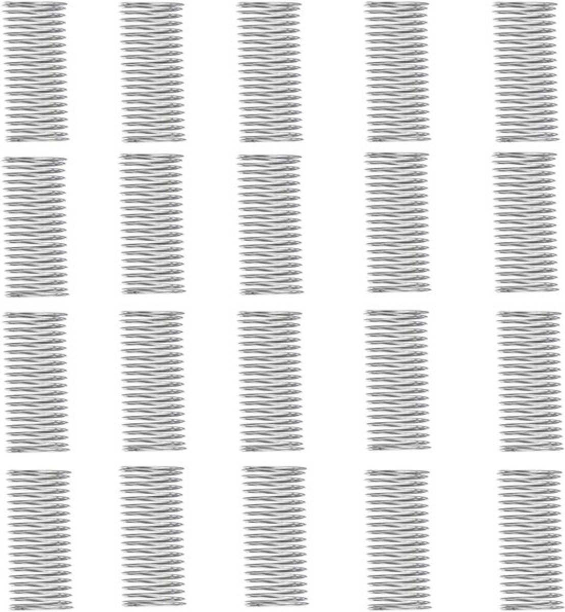 Gecomprimeerde veer - Thuisgebruik - RVS - Industrieel - 11 mm OD - Schermdeuren - 0,9 mm draadmaat - Grasmaaiers - 40 mm vrije lengte - 20 stuks.