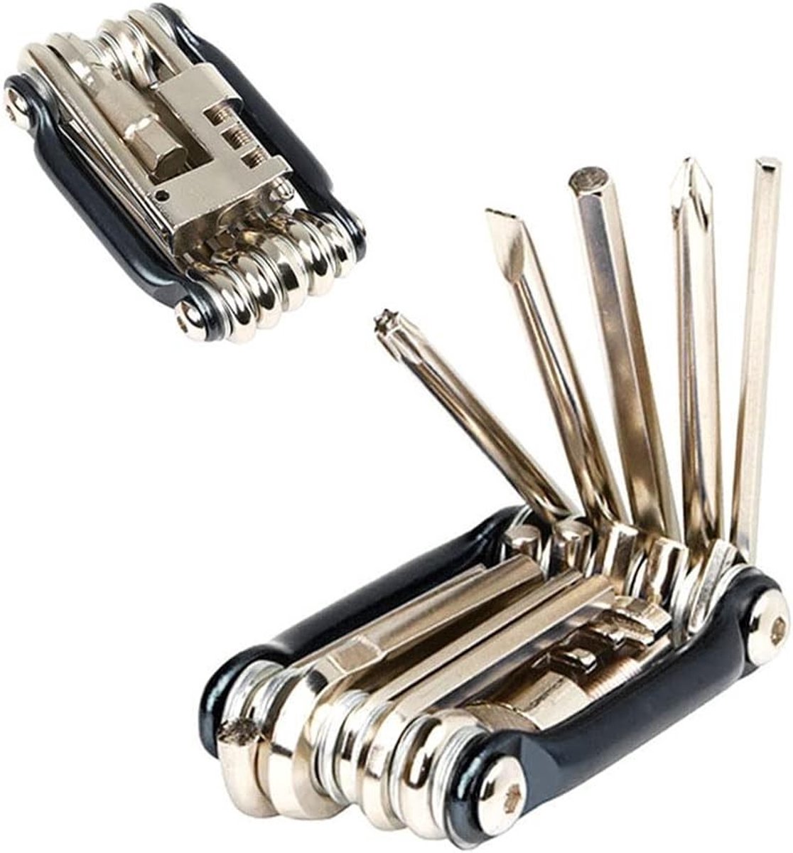 Multifunctionele 11-in-1 Fietsonderhoud Tool, Vouwbare Mini Multi-Tool Kit voor Fietsreparatie, Compact en Draagbaar Accessoire voor Fietsers