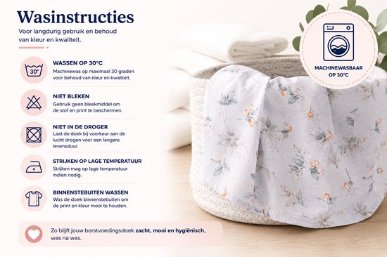 Borstvoedingsdoek - Voedingsdoek - Afschermdoek - Grijs Gebloemd van Little Dutch — afbeelding 4