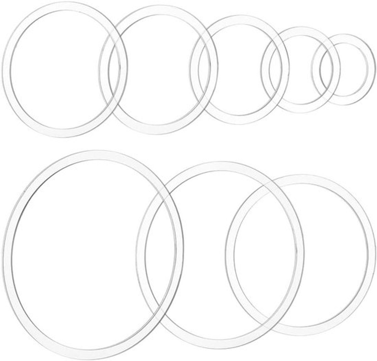 Router en mal voor houtbewerking: 8 Cirkel Jig-sjablonen - Transparante acryl-inlay - Ambachtelijke sjablonen - Handgemaakte ambachten - Geschikt voor houtbewerking - Transparante acryl - sjablonen 2,8–20,3 cm - Cirkel-jig