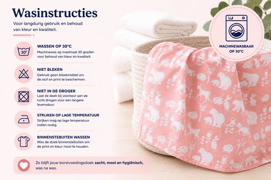 Borstvoedingsdoek - Voedingsdoek - Afschermdoek - Roze Diertjes van Fephas — afbeelding 4
