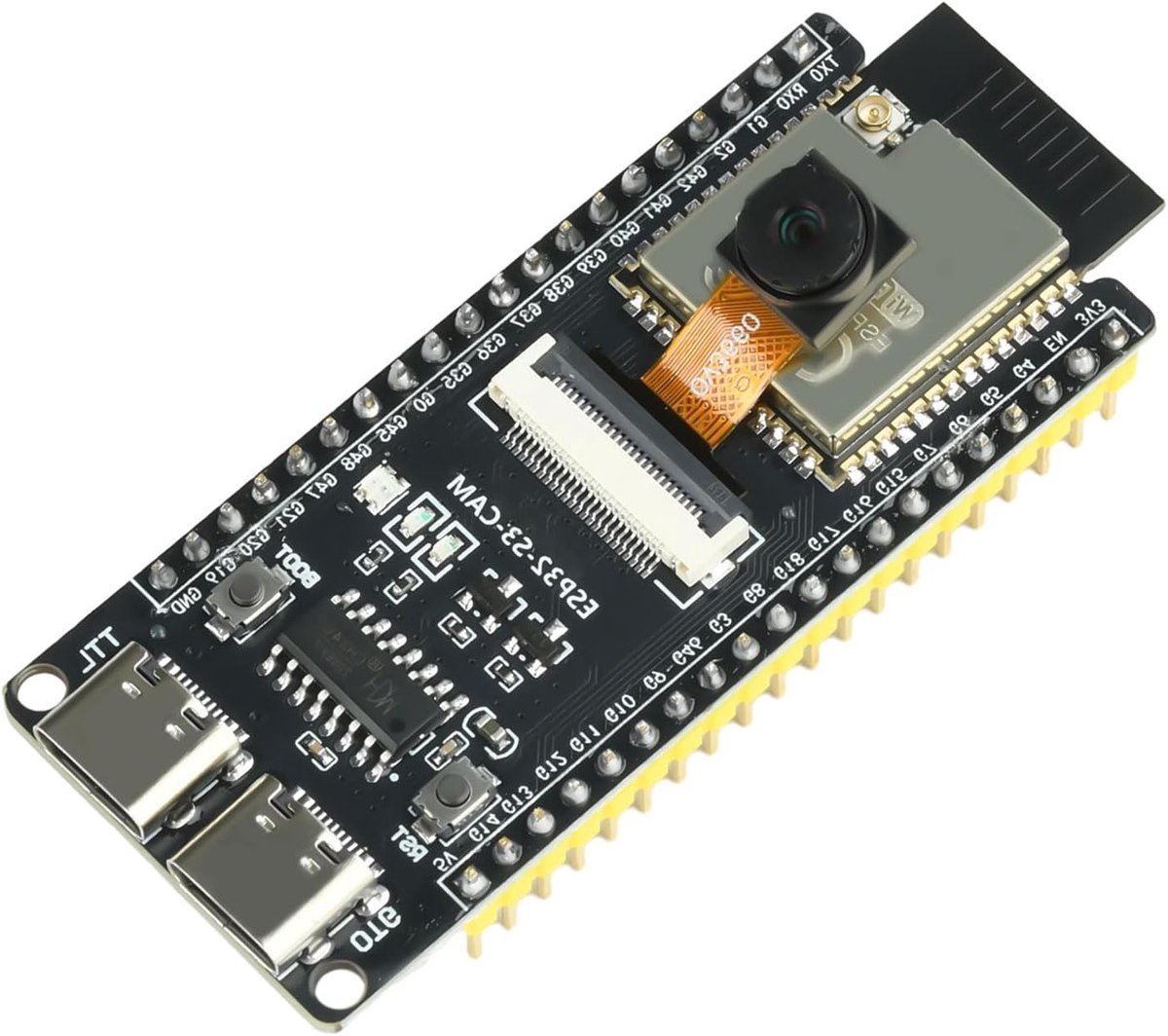 Ontwikkelbord voor ESP32-S3-CAM met OV3660 camera, Dual-Core 240MHz, WLAN Bluetooth en USB-C voor IoT en Arduino projecten