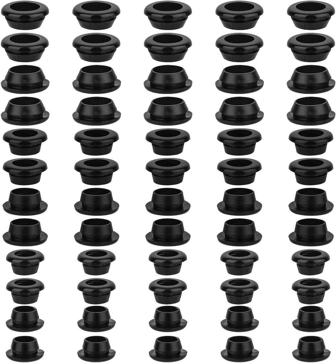60 Stuks Rubber Ronde Tulle voor Kabels, Waterdichte Rubber Stopringen en Dichtingen, Geschikt voor Elektrische Draden en Kabels, 10*12/12*14/14*17mm