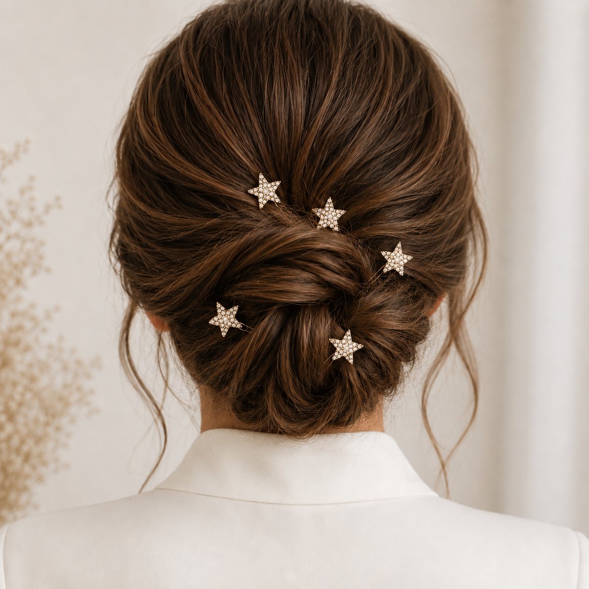 Haar in Stijl® Lulu 6 Ster Haarpinnen Zilver - Bruid Haaraccessoires