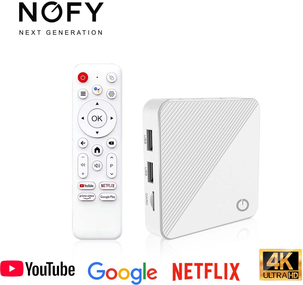 Nofy Aircast Pro 4K - Chromecast voor TV - Apple TV - Google TV Streamer met Wifi & Bluetooth - Android TV Box - Netflix
