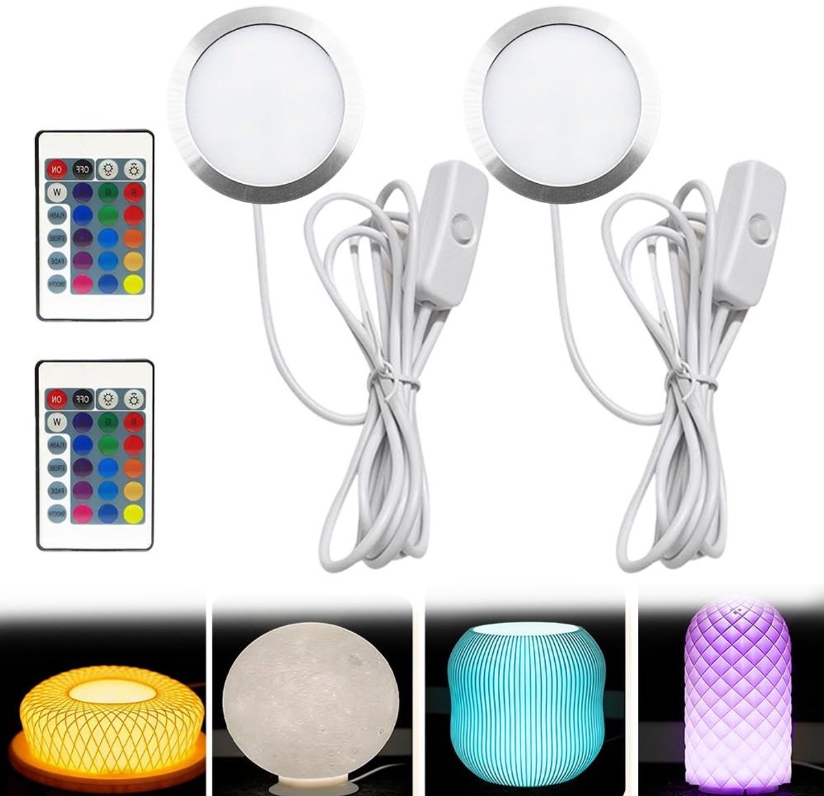 2 stuks 3D Printer LED Strip Licht, Creatieve LED Lamp Kits voor 3D Printers, RGB Verlichting voor Nachtmodellen en Accessoires