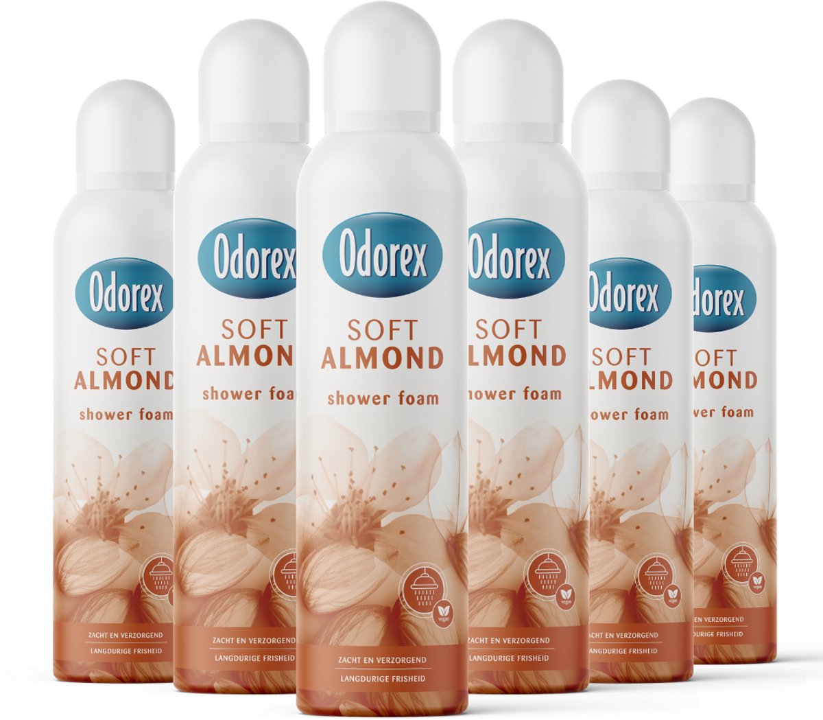 Odorex Showerfoam Almond Blossom - 6x 200ml - Voordeelverpakking