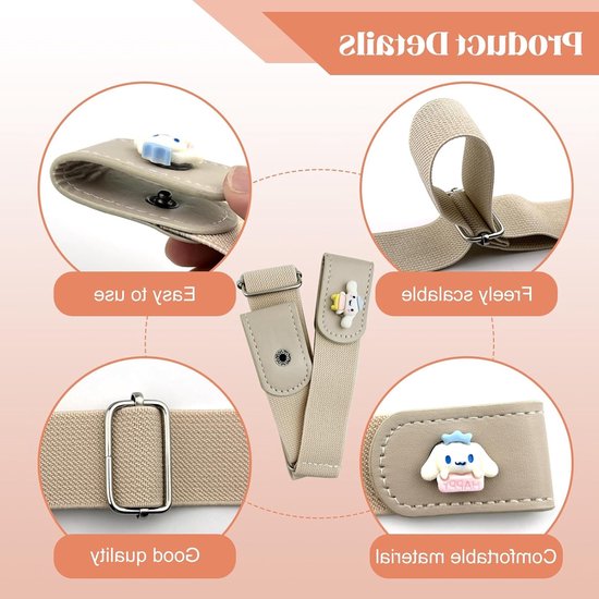 Set van 7 elastische riemen zonder gesp voor kinderen en volwassenen, onzichtbare riem voor jeans, broeken en jurken, diverse kleuren zoals wit, beige, roze, groen, geel en paars — afbeelding 2