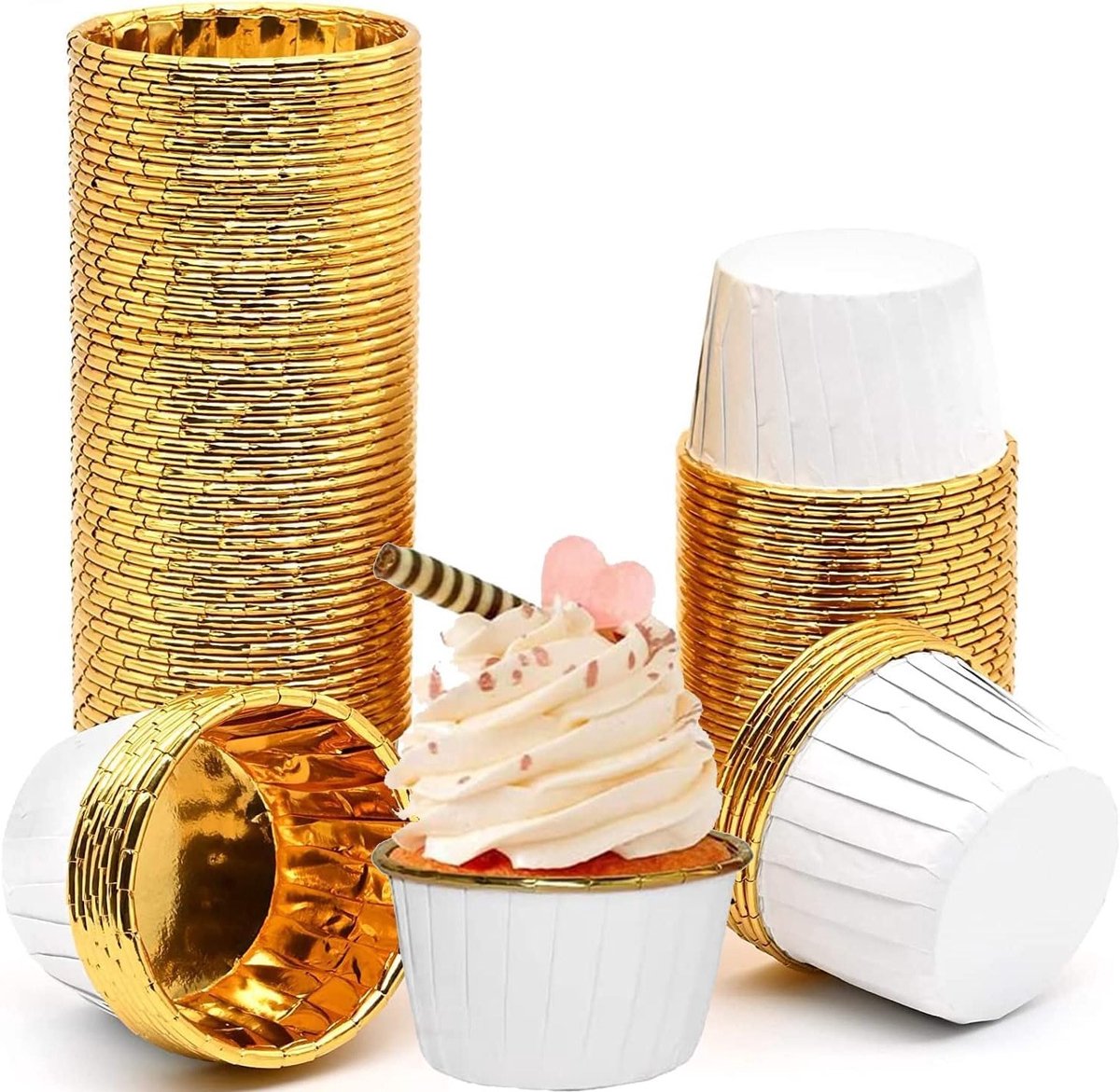 50 Stuks Muffinvormpjes van Papier - Wegwerp Bakvormen voor Cupcakes en Muffins - Ideaal voor Feestjes en Bakken