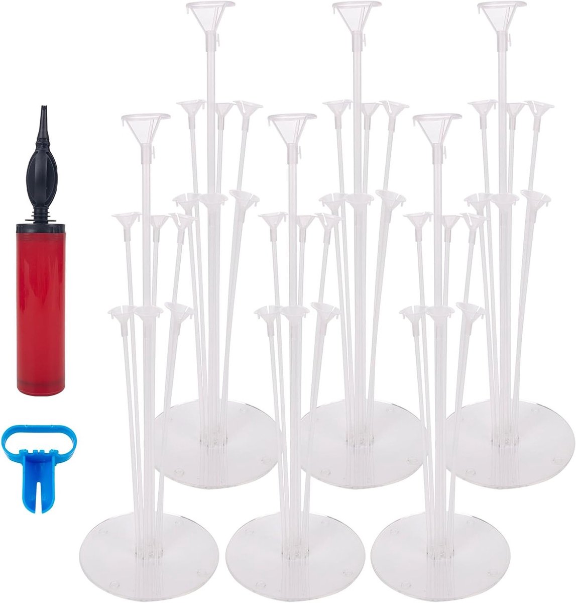 6 Pcs Ballon Stand, Ballon Sticks en Houders, Tafel en Vloer, Herbruikbaar, Voor Bruiloft, Verjaardag, Party Decoraties