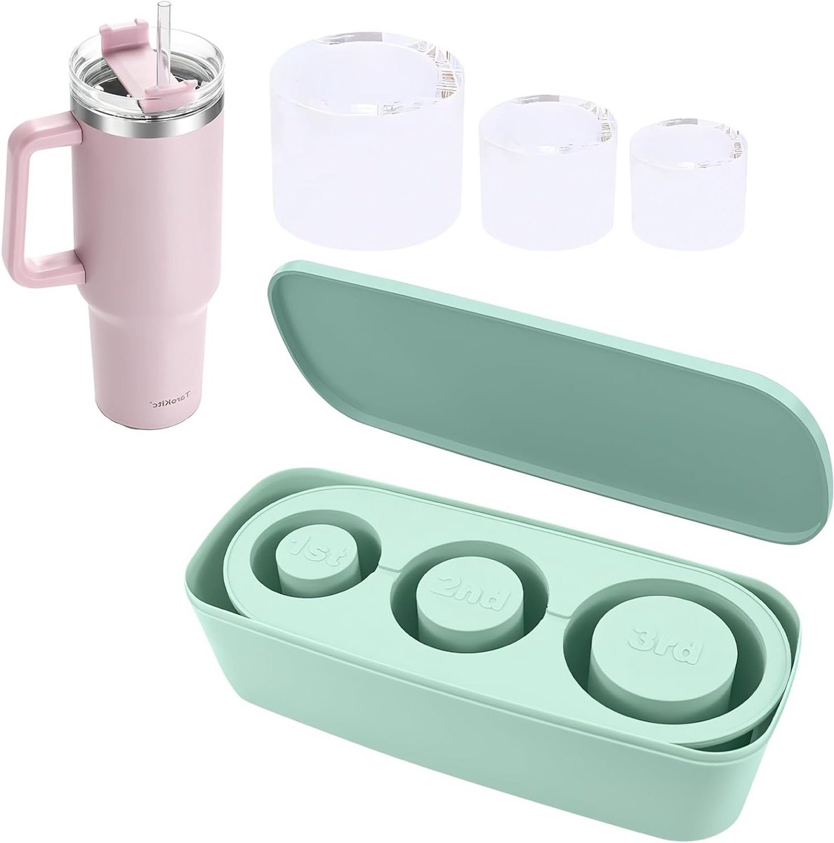 IJsblokvorm siliconen deksel groot ijsblokjes Stanley Ice Cube Tray bruin groen