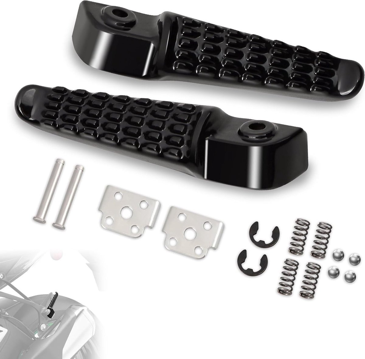 Achterpassagiers voetsteunen voor Kawasaki Ninja ZX 6R, ZX 10R en Z1000 - Geschikt voor 2010-2023, verbeterde grip en comfort, eenvoudig te installeren
