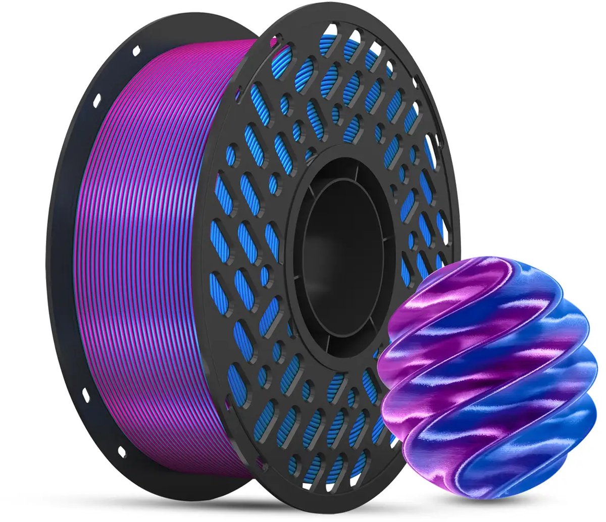 PLA Dual Color Silk+ Filament Roze/Blauw – 1.75mm – Hoge Glans – Perfect voor Draken & Display Prints — afbeelding 6