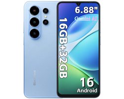 Blackview WAVE 10C Smartphone - Telefoon Dubbele Sim 4G - 6,88" HD+ IPS - 16GB(4+12) RAM - 32GB ROM - 5000 mAh - Android 16 - GPS - Blauw