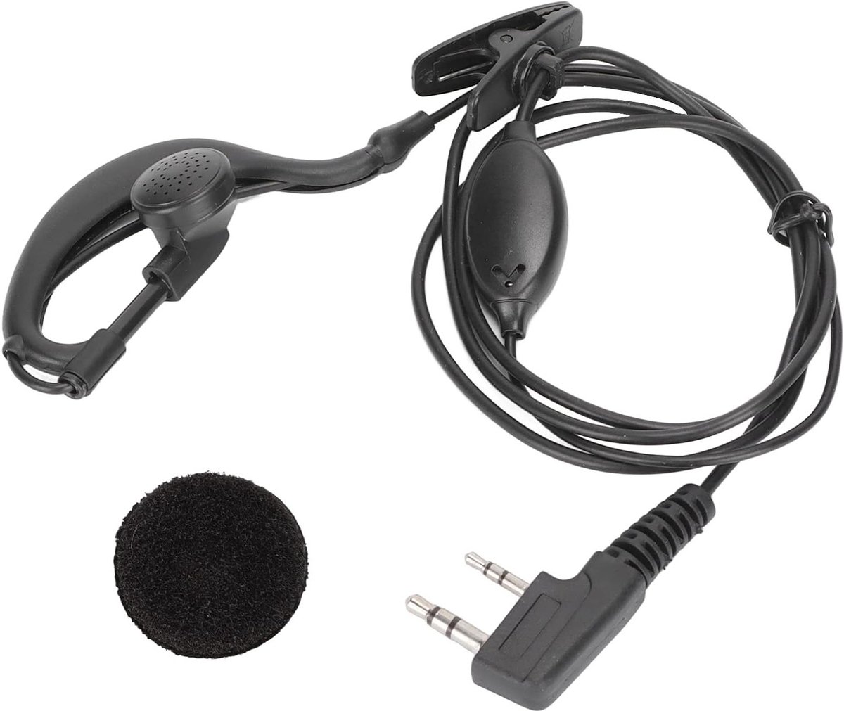 Draadloze Walkie Talkie Headset met Clip en Oorkussen voor 2-Weg Radio's zoals BF-888S en UV-5R, Ideaal voor Communicatie en Outdoor Activiteiten