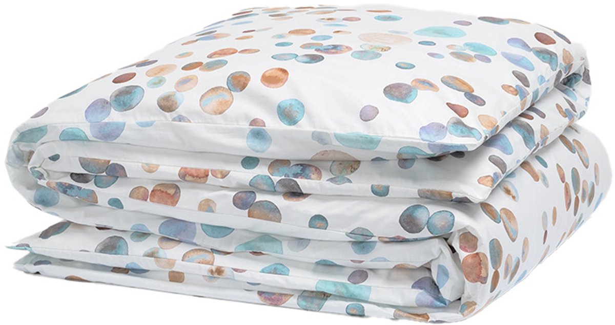 Yumeko dekbedovertrek percal katoen watercolor dots 140x200 (zonder slopen) - Bio, eco & fairtrade