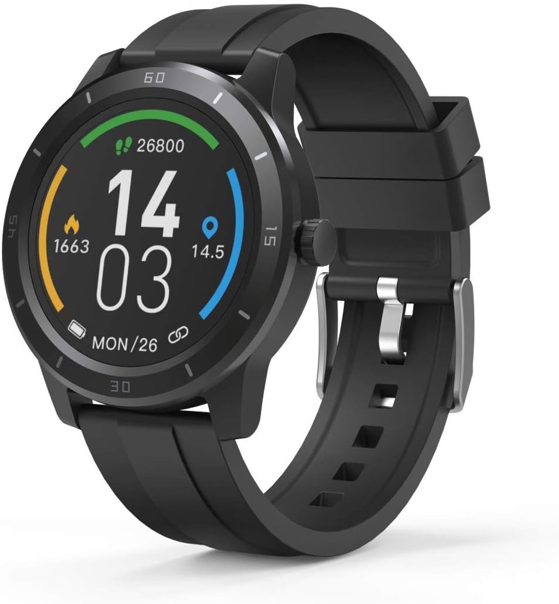 Fitness Tracker - Activiteitenmeter - Gezondheid Monitoren - Ingebouwde GPS - 130 inch Touchscreen - Zwart