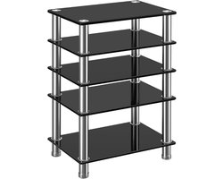 HiFi Audio Rack En Stand AV Kast Met 5 Niveaus Gehard Glas Planken TV Tafel Voor Platenspeler DVD Speler Media Kast Entertainment Meubel