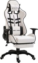 Gamestoel Zwart met Voetenbank - Gaming Stoel - Gaming Chair - Bureaustoel racing - Racestoel - Bureau stoel gamen