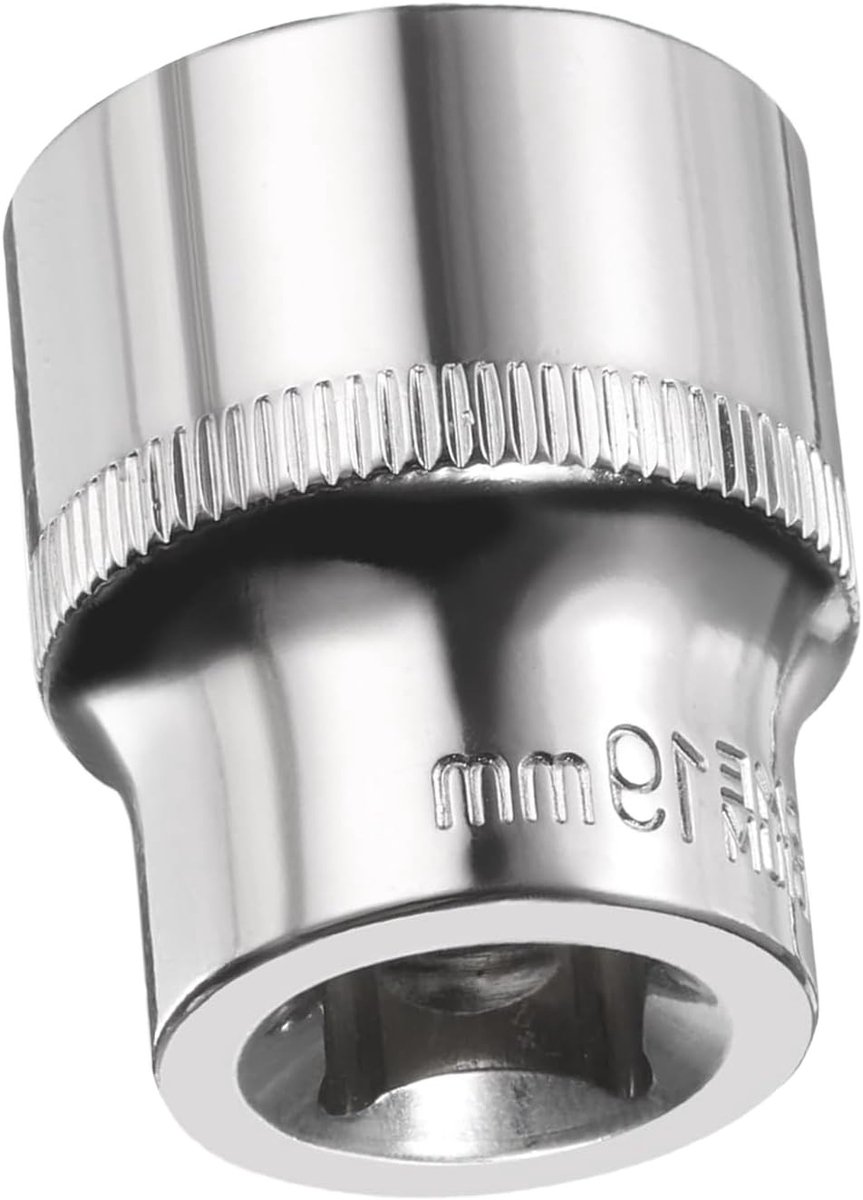 12-Point Impact Socket 3/8 Inch Drive 19mm - Korte Chrome CR-V Stalen Steeksleutel voor Auto Reparatie en Doe-Het-Zelf Klussen