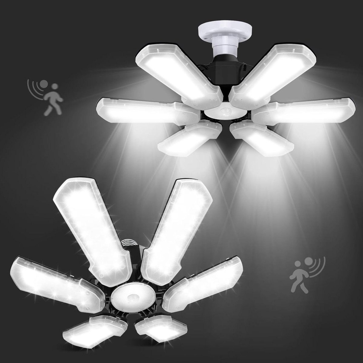 Carport Lamp - Garagelicht Bewegingsmelder - Verlichting Beveiligen - Vervormbare Plafondlamp - 180 Watt - Wit