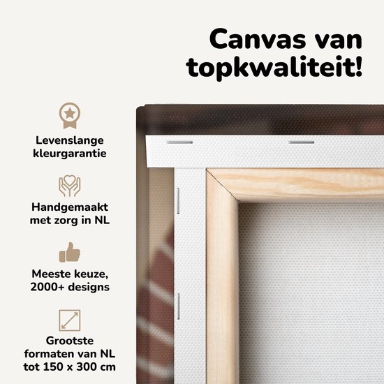 Canvas schilderij 80x120 cm - Wanddecoratie Pizza uit pizza oven - Muurdecoratie woonkamer - Slaapkamer decoratie - Kamer accessoires - Schilderijen op canvas