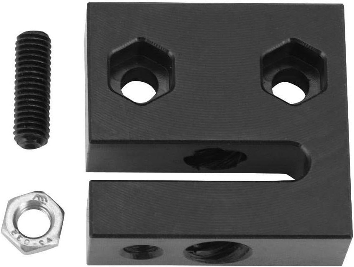 T8 Schroefmoerhouder - Loodschroef Moerblok - 3D Printer Precisie - Nul Herhaalbaarheid - 20 mm Montagegaten - Zwart