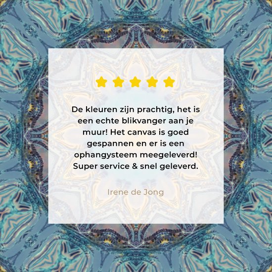 Canvas schilderij 160x80 cm - Wanddecoratie Cirkel - Blauw - Mandala - Muurdecoratie woonkamer - Slaapkamer decoratie - Kamer accessoires - Schilderijen op canvas