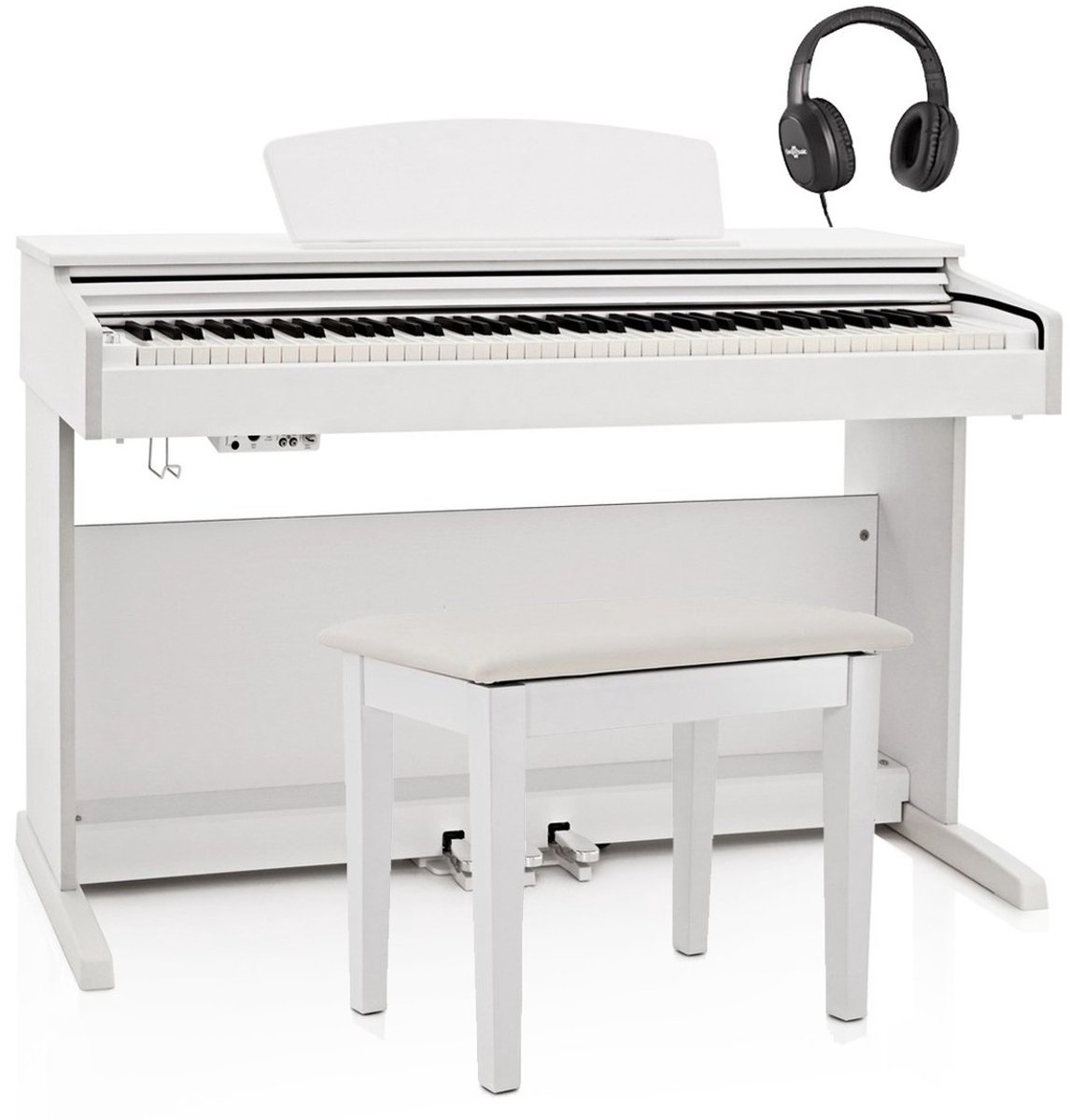DP-10X Digitale Piano + Accessoireset met Pianokruk van Gear4music, Wit
