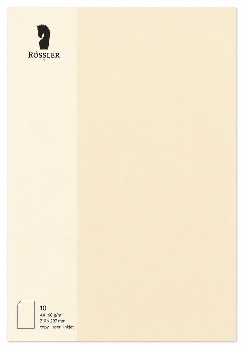 Rössler papier - A4 Schrijfpapier - Fijn papier - 10 Vel - 160g - Créme