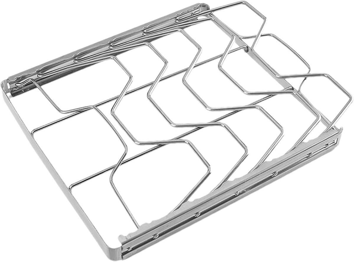 Grillrooster RVS - Braad en bakplaat - Buiten koken - Draaibaar ontwerp - 27 x 22 cm