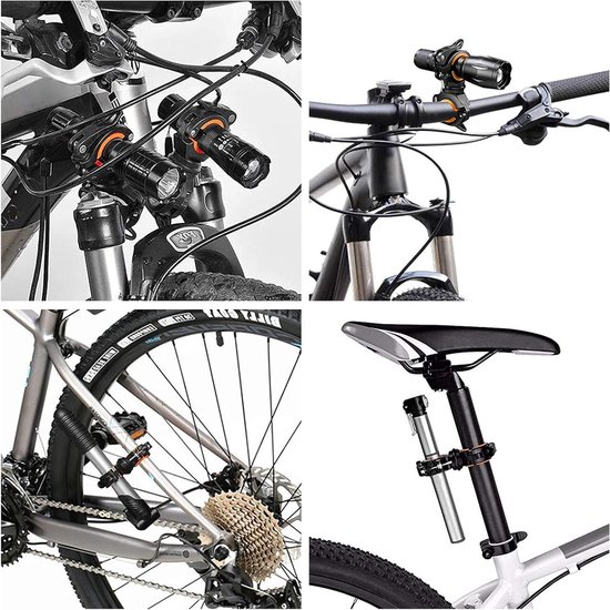 2 Stuks Universele Fiets Steun voor Zaklamp - Verstelbare en Flexibele Beugel voor LED Lamp, MTB Torch Klem Accessoires en Draaibare Houder — afbeelding 5
