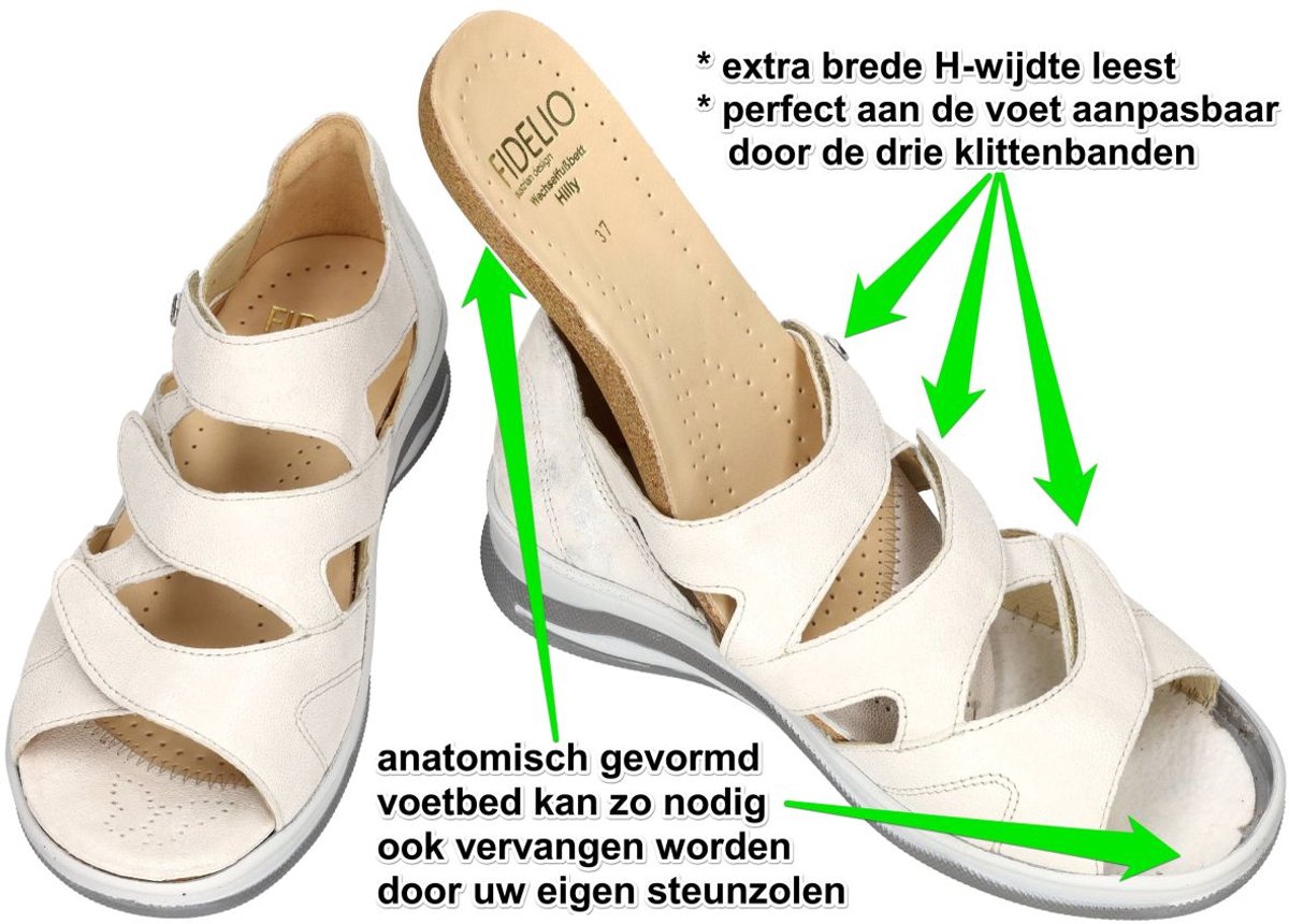 Fidelio Hallux -Dames - off-white/ecru/parel - sandalen - maat 42