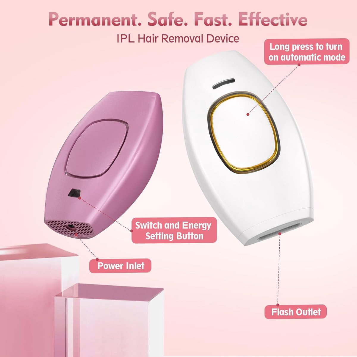 HORCONDORM S.R.L. IPL ontharingsapparaat Laser Permanente Ontharing met 5 Energieniveaus en 2 Modi IPL-apparaat voor Vrouwen, Oksels, Benen, Lichaam thumbnail 4