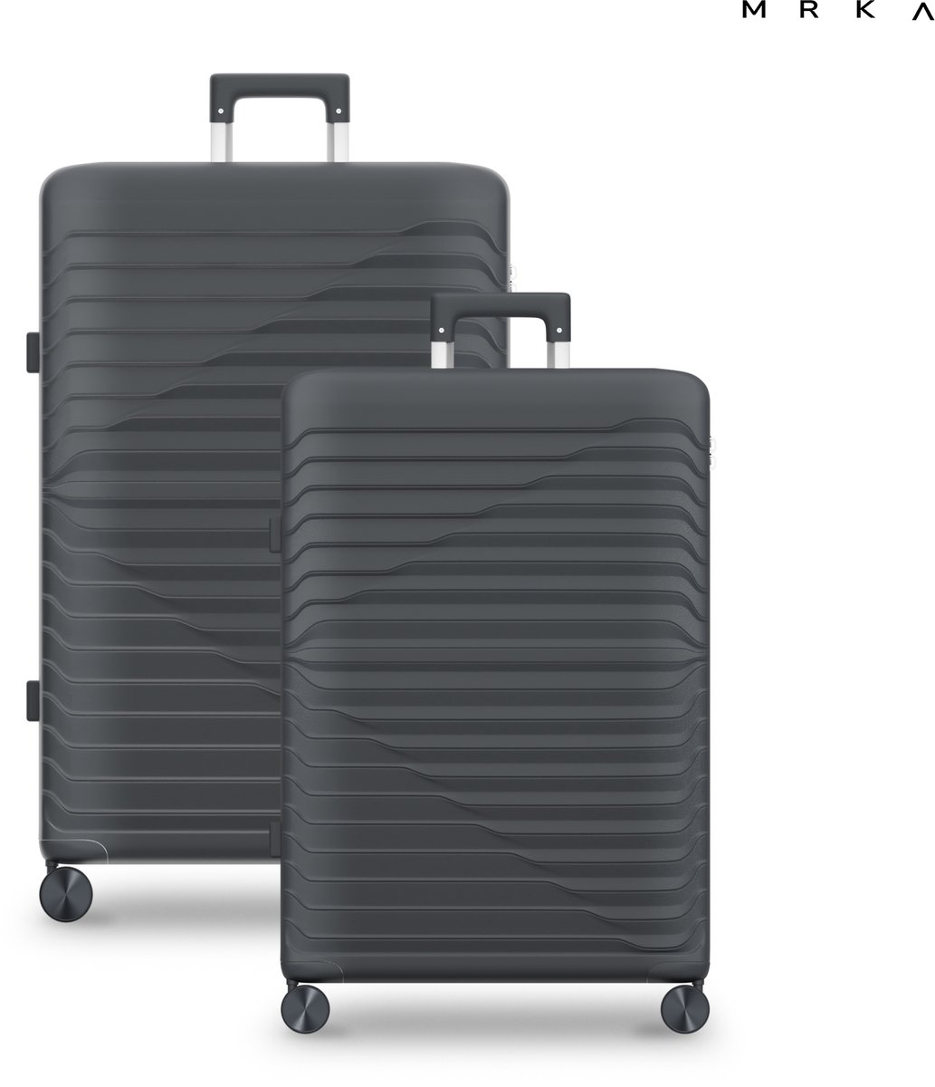 MRKA® Milano - Reiskoffer duoset - 2-delig Kofferset (S + L) - Zwart - Kofferset - Koffersets - Koffers - Reisbagage - Valies - Lichtgewicht - Polypropyleen Koffer - TSA Slot - Cijferslot - 360° Wielen - Koffers Met Wielen - 35 Liter en 91 Liter*