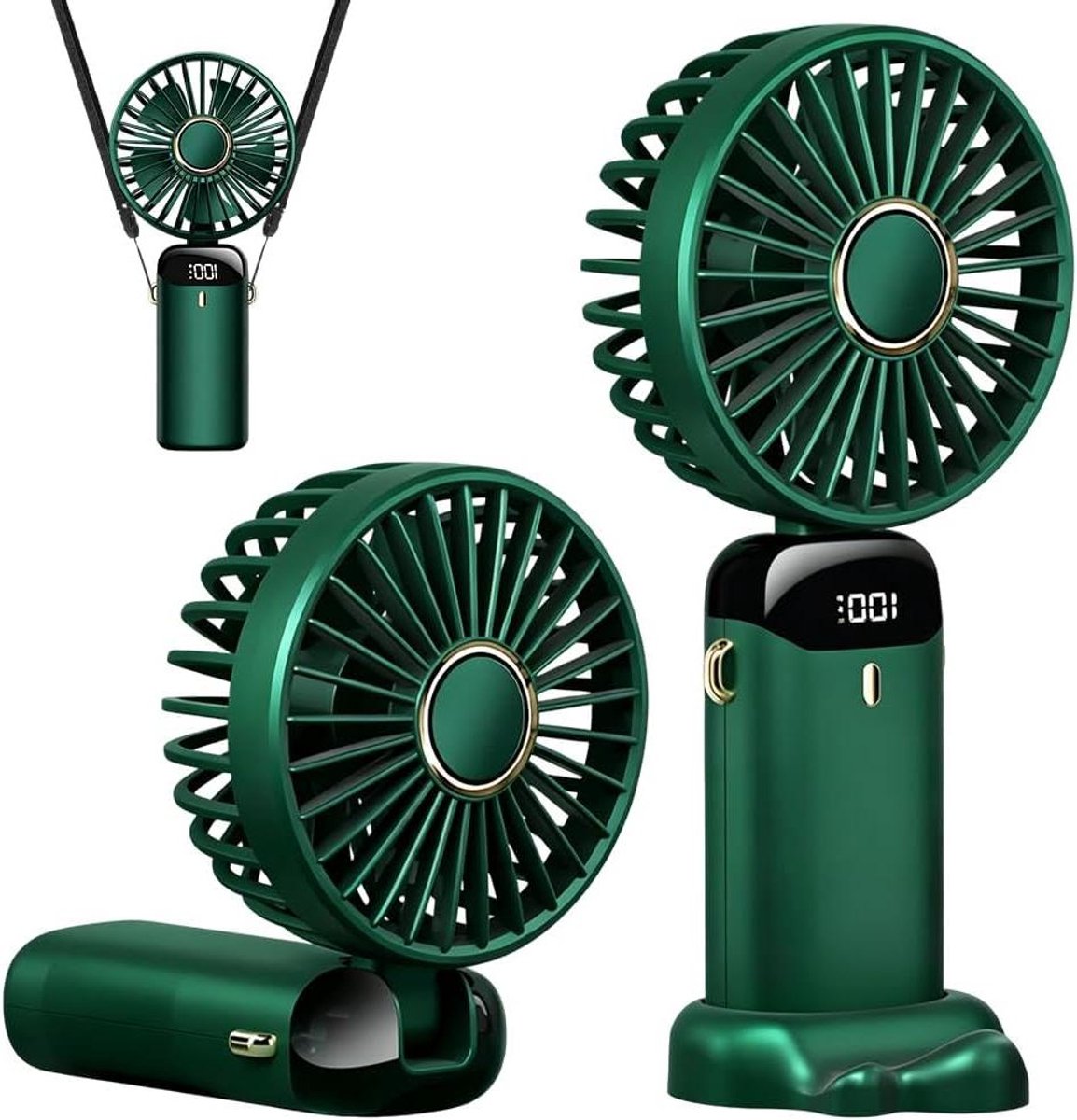 Handventilator - Mini ventilator - Koelte onderweg - Oplaadbaar USB - Compact formaat - Groen