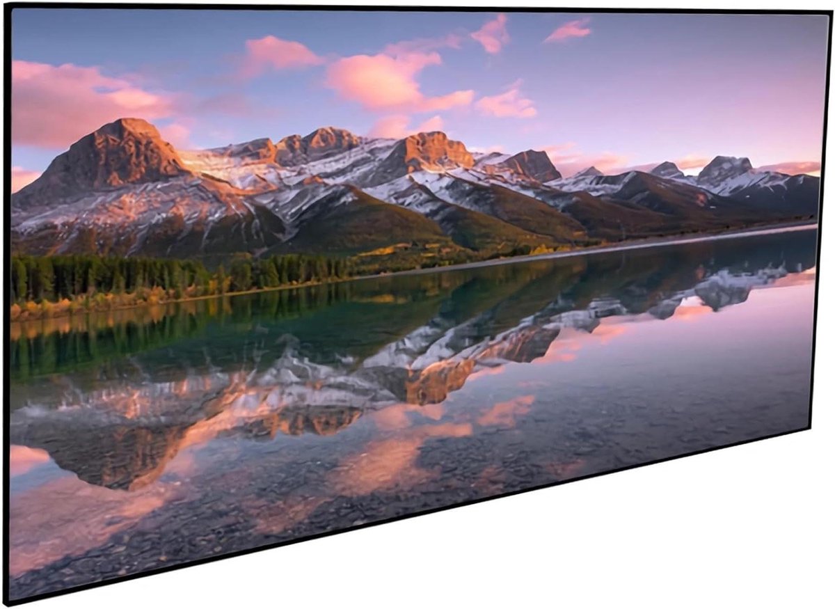 Projectiescherm Vast Frame - Opvouwbaar Filmscherm - Thuisbioscoop Ervaring - Kreukvrij Oppervlak - 100 inch - Wit
