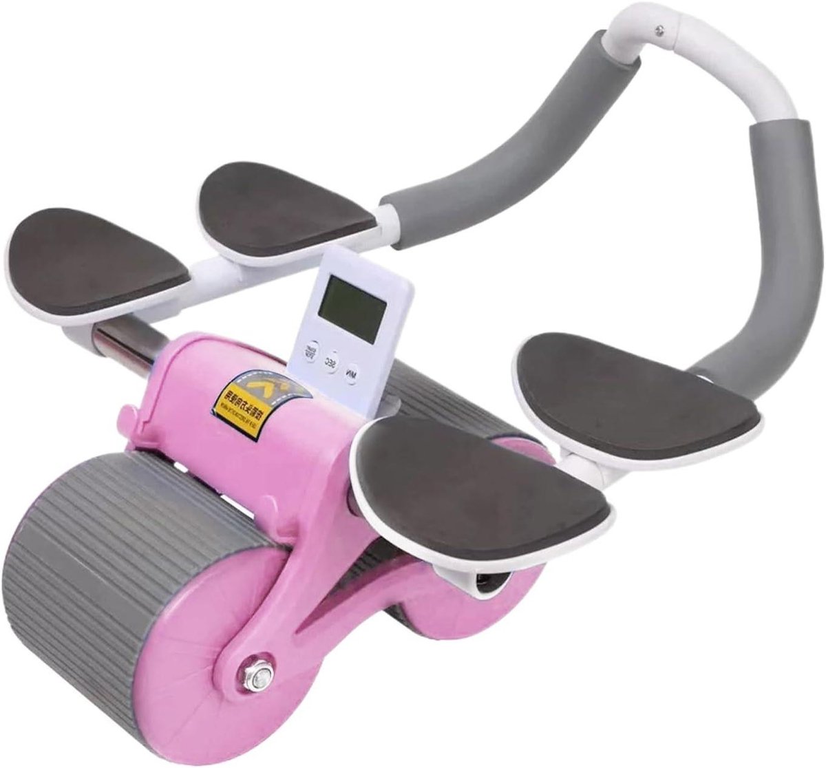 Buikwielroller - Core Trainer - Kracht Training - Stille Automatische Rebound - 32 x 24 x 17 cm - Roze