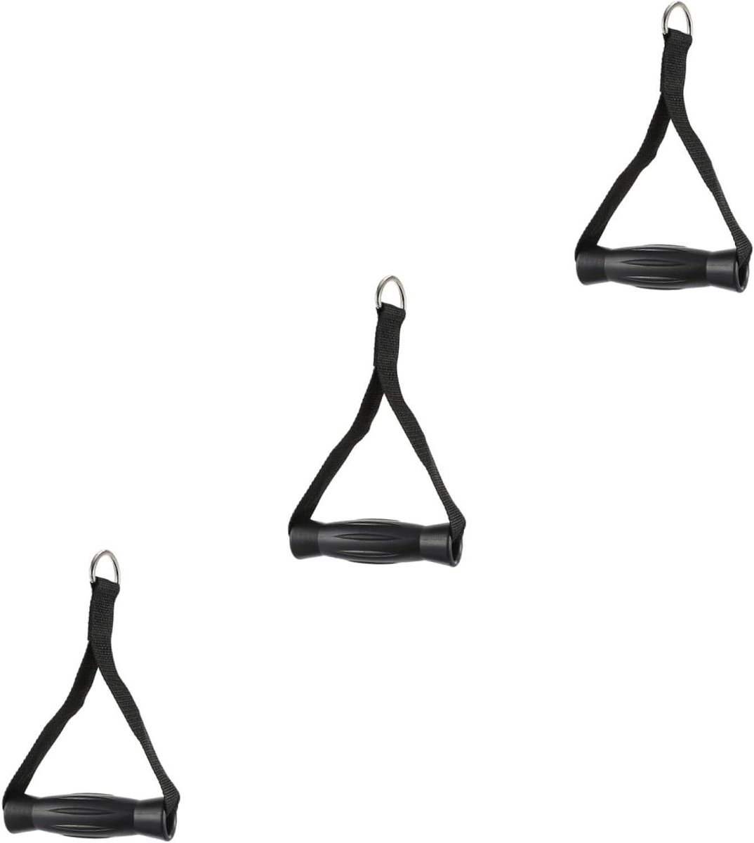 Fitnesshandgrepen - Oefenhandvatten - Krachtraining thuis - Stabiele structuur - 3 stuks - Zwart