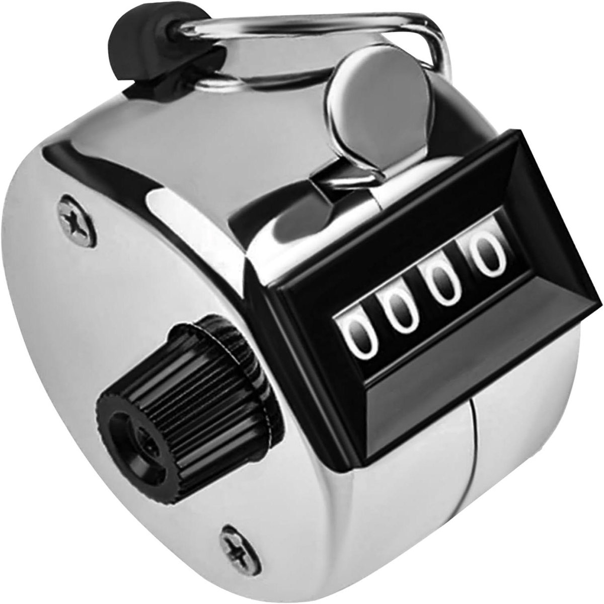 Handteller Clicker - Telapparaat Teller - Activiteiten Tellen - 4-Cijferig Display - 5.5 x 3 cm - Zilverkleurig