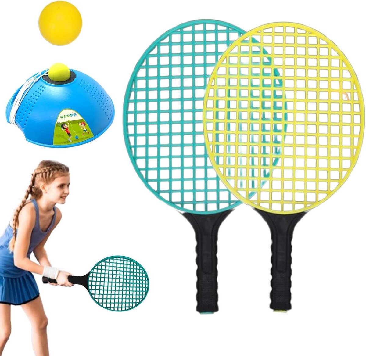 Tennis Oefening Tool - Tennis Trainingshulp - Verbeter Tennisvaardigheden - Snelle Installatie - 41.3x23.1x1.6 cm - Willekeurige Kleur