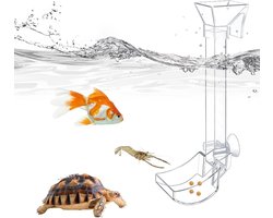 Aquarium voederbuis - Voerbuis garnalen - Vis voeren - Verstelbare lengte - 20x20x5 cm - Transparant