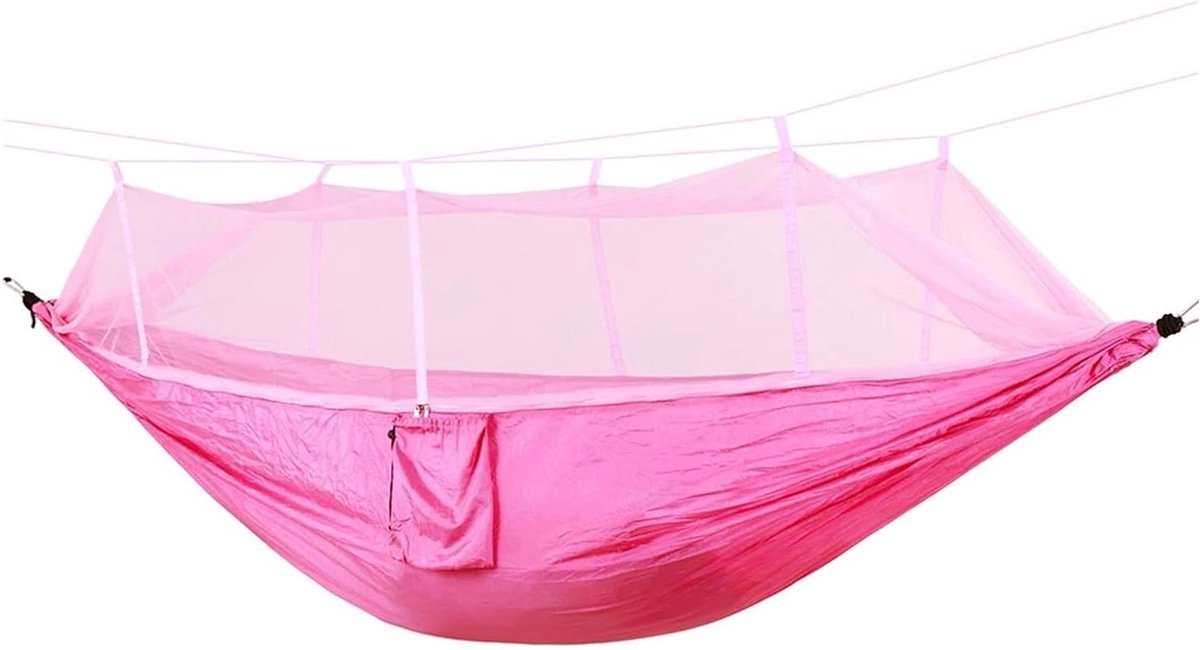 Kampeerhangmat - Buitenhangmat - Ontspannen Buiten - Compact Opvouwbaar - 260 x 140 cm - Roze