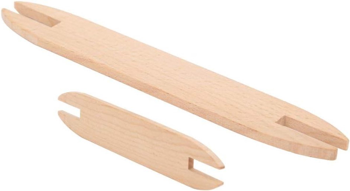 Weefset Hout - Pendels - Handwerken - Set van 2 - 30 cm - Naturel