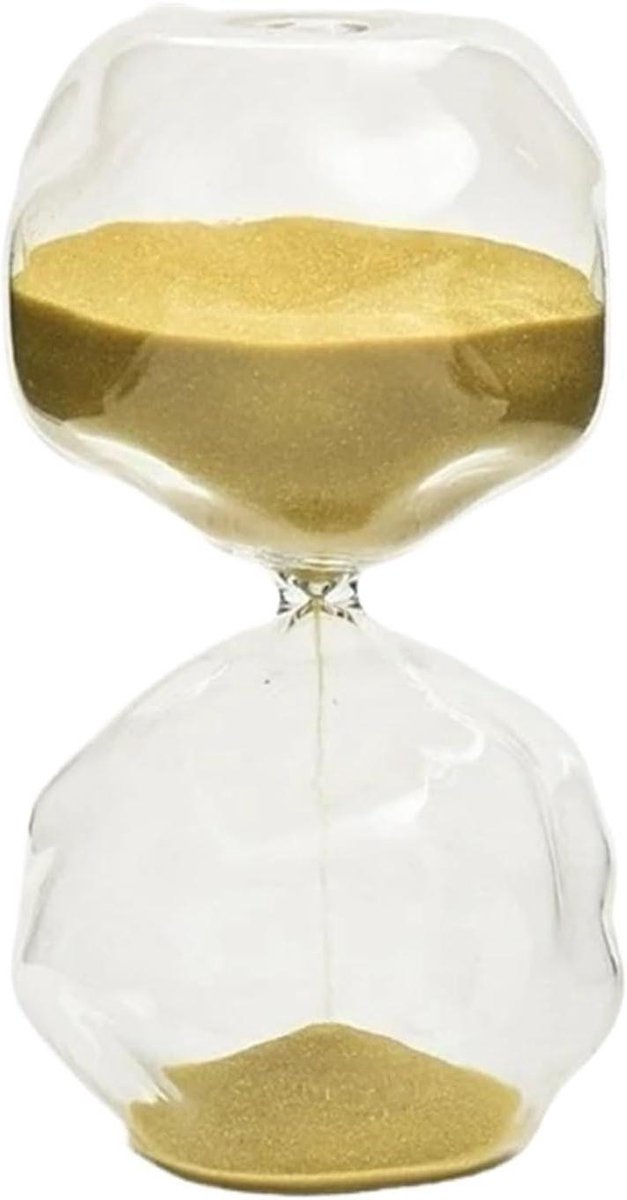 Zandloper Huisvorm - Glazen Timer - Tijd Beheren - Artistiek Decoratief - 30 Minuten - Goud Zand